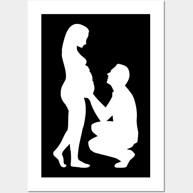 Pregnant couple Wall Art by Designzz